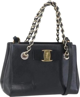 Ferragamo Pre-owned Handbags, female, Black, Size: ONE SIZE Pre-owned Handbag