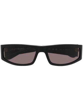 Courr&egrave;ges logo-print arm sunglasses - Black