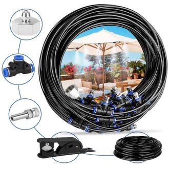 OEM Sistema De Nebulizaci&oacute;n Para Patio De 20 M Con 20 Boquillas - Manguera De Pe Resistente A Los Rayos Uv - Reduce La Temperatura En 20 &deg;c - F&aacute;cil Instal