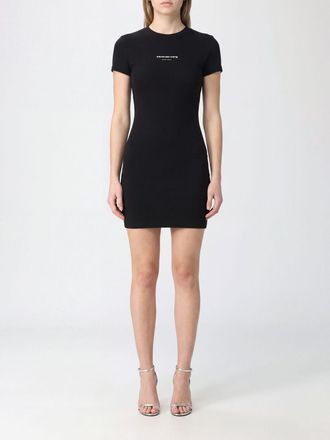 Alexander Wang Stretch-Cotton Sheath Mini Dress with Embroidered Logo by