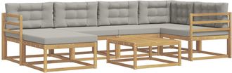 vidaXL Conjunto De Sof&aacute;s De Exterior 7 Uds. Blanco Y Gris Claro Vidaxl