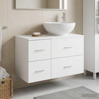 vidaXL Vidaxl Set Di Mobili Per Il Bagno 2 Pz Bianco Legno Ingegnerizzato