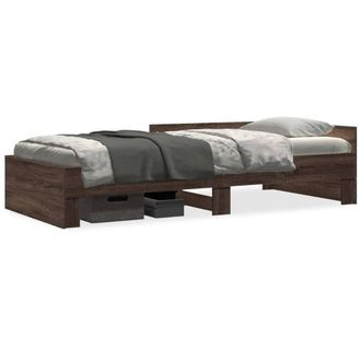 Berkfield Home Bed Frame Frame Brown Oak 75x190 cm Small Single Wood
