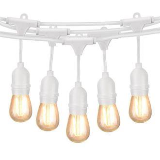 Trade Shop Trade Shop Traesio - Trade Shop - Catena Luminosa Da Esterno Modulare 10 Lampadine E27 Cavo 10 Metri Ip65 Bianco