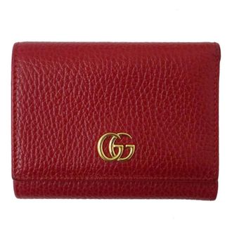 Gucci red Leather Marmont Mini Wallet Size S