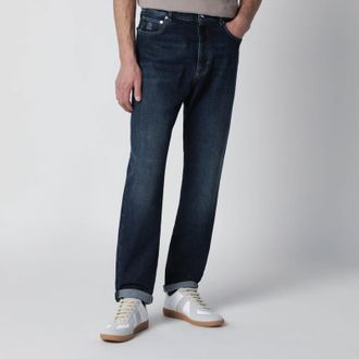 Brunello Cucinelli Blue washed jeans with turn-up hem