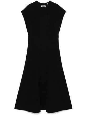 Jil Sander Geribbelde midi-jurk - Zwart