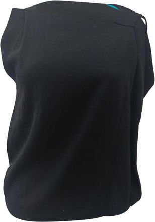 Balenciaga Balenciaga asymmetrische mouwloze top in zwarte viscose