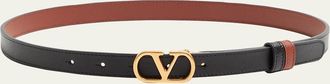 Valentino Garavani Reversible VLogo Signature Leather Belt