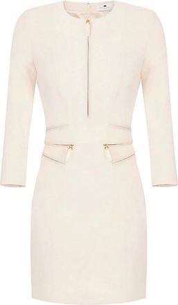 Elisabetta Franchi Short Dresses, female, Beige, Size: M Vestito