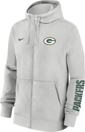Nike Green Bay Packers Club Nike Mens NFL Full-Zip Hoodie in Grey | 01NC0BB7T-1LR