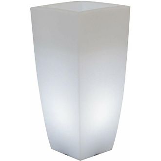 Bauer Vaso Luminoso Quadrato 33x33x70 cm Bauer Home Light Ghiaccio e Bianco