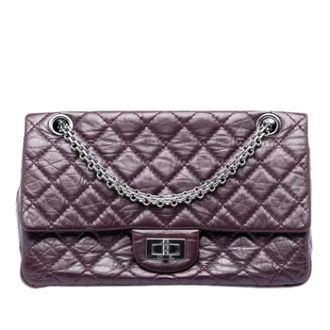 Chanel Pre-owned Double Flap Shoulder Bag - Dames - Pre-owned - Paars - Maat: ONE Size Leer