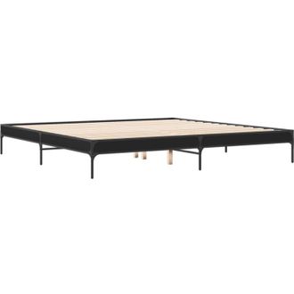 vidaXL Giroletto Nero 200x200 cm in Legno Multistrato e Metallo Vidaxl