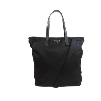 Prada Tote Bags, female, Black, Size: ONE SIZE Versatile Zip Closure Tote Bag with Adjustable Strap