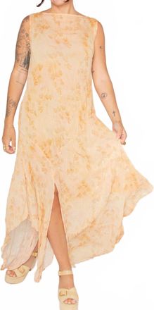 Esth&eacute; Sheer Crinkled Hanky Hem Dress In Floral Shadows Print