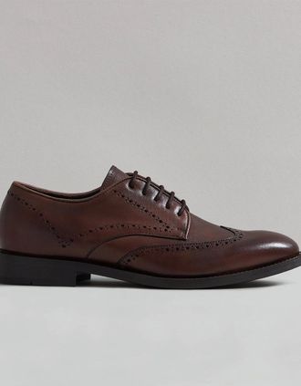 Hudson Mens WINSLOW MENS BROWN LEATHER BROGUE - Size: 10