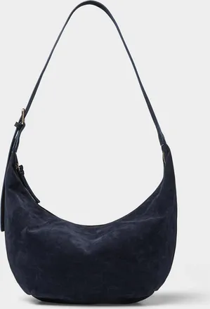 Simons Womens Soft faux-suede rounded hobo bag