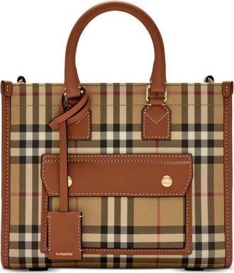 Burberry mini Freya tote bag - women - Calf Leather/Polyester/Polyurethane/Cotton/Cotton - OS - Neutrals