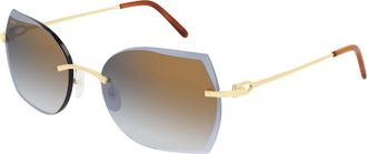 Cartier C Decor Bronze Irregular Ladies Sunglasses CT0004RS 001 60