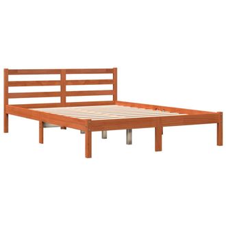 ITYhome Estructura De Cama Sin Colch&oacute;n Madera Maciza Marr&oacute;n 120x190 Cm Vidaxl