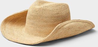 Simons Womens Minimalist raffia cowboy hat