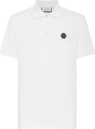 Philipp Plein Slim Fit Polo shirt SS Skull&Bones - Heren - Polos - Wit - 5XL - Katoen - Tops