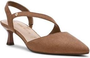Anne Klein Iman Pointed Toe Slingback Pump in Truffle Microsuede at Nordstrom Rack, Size 9.5