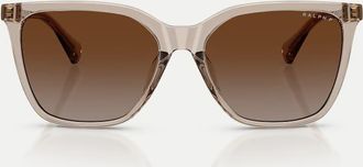 Ralph Lauren occhiali da sole quadrati polarizzati con lenti marroni in cristallo beige-Neutro