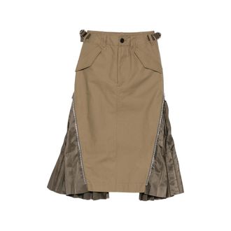 sacai Zip-detail Midi Skirt