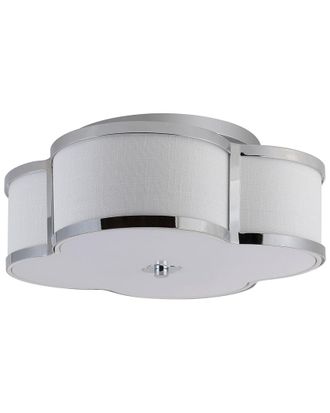 Jonathan Y Designs Jonathan Y Quatrefoil 18In Scalloped Shade Metal Classic Glam Led Flush Mount