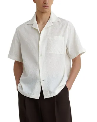 Reiss Eclipse Cuban Crinkle Casual Shirt