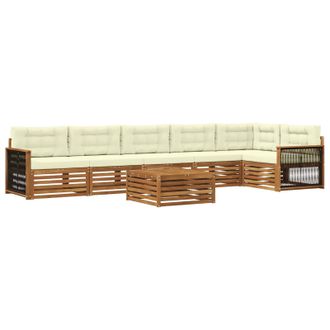 vidaXL Conjunto De Sof&aacute;s De Exterior Con Coj&iacute;n 7 Pcs Natural Y Crema Vidaxl