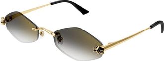 Cartier Panth&egrave;re Zonnebril - Dames - Zonnebrillen - Geel - 55 MM - Accessoires