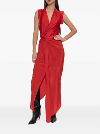 Victoria Beckham Twist Maxi Dress In Cardinal Red