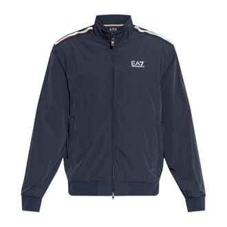 Emporio Armani Stand-up Collar Jacket - Heren - Zomerjassen - Blauw - M - Leer - Jassen