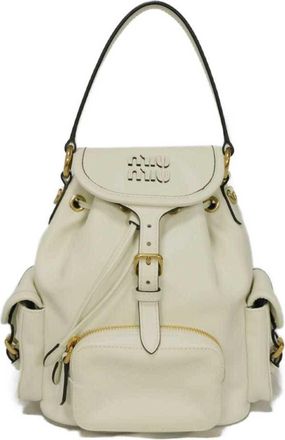 Miu Miu White Leather Backpack (Pre-Owned)