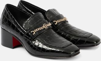 Christian Louboutin MJ Moc croc-effect leather loafers