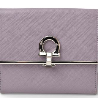 Ferragamo Gancini Leather Wallet (Tri-Fold) (Pre-Owned)