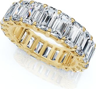 Pompeii3 6Ct Emerald Cut Diamond Eternity Ring 14k Gold or Platinum Lab Grown