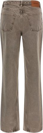 Rotate Straight-Leg Denim Jeans - Taupe