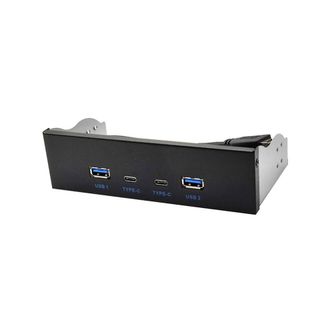 OEM Panel Lector &Oacute;ptico Usb3.2 Type-c 10 Gbps 2x Usb Gen2 + 2x Type-c Hub 3.5 Pulgadas 5.25 Pulgadas 19 Pines Hacia Clavija Trasera Delantera C-port