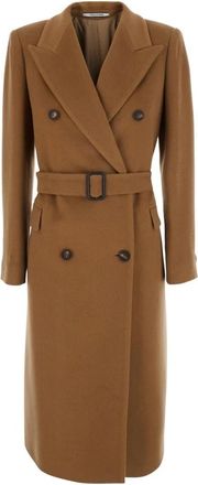 Tagliatore Jole Double-Breasted Coat - Dames - Mantel - Bruin - M - Kasjmier - Jassen