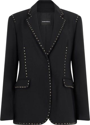 Emporio Armani Blazer de un solo bot&oacute;n con tachuelas - Jackets - Mujer - Negro - L