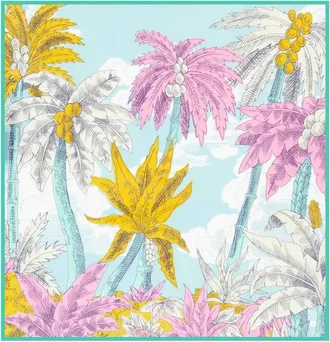 Inou&iuml; Editions Womens Carre 65 Cotton Robinson Square Scarf In Blue
