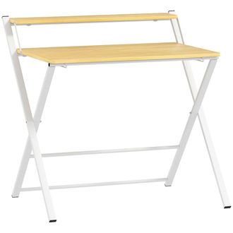HOMCOM Escritorio plegable 86x66x82 cm madera natural