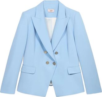 Oltre Dubbelrijige blazer - Dames - Blazers - Blauw - 2XL - Leer - Jassen