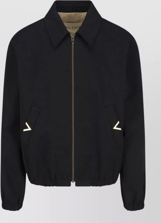 Valentino Garavani cotton jacket raglan sleeves elasticated cuffs hem