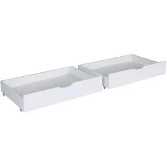 Sweeek Set of 2 childrens bed drawers pine wood, white 95x60x20 cm