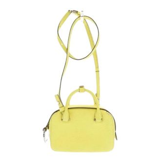 Delvaux Pre-owned Cool Box Nano Bag - Dames - Pre-owned - Geel - Maat: ONE Size Leer
